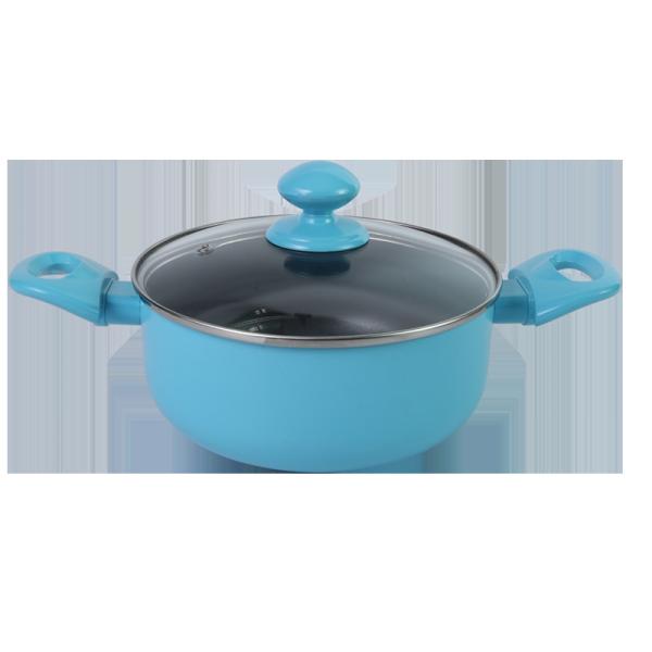 Bakelite Handle Aluminium Stock Pot With Clear Lid 2.0mm Thickness