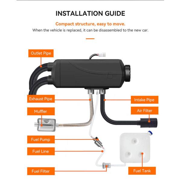 12V 24V Diesel Air Heater Parking Heater 5kw With Smart LCD Display