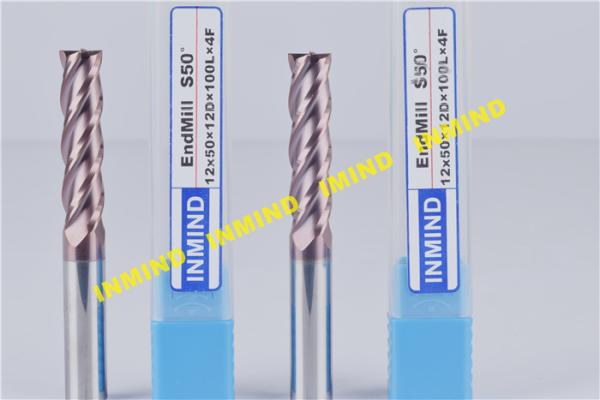 Cnc Vertical Milling Machine Carbide End Mill Cutter , TiSiN Coating Cnc Milling Tools