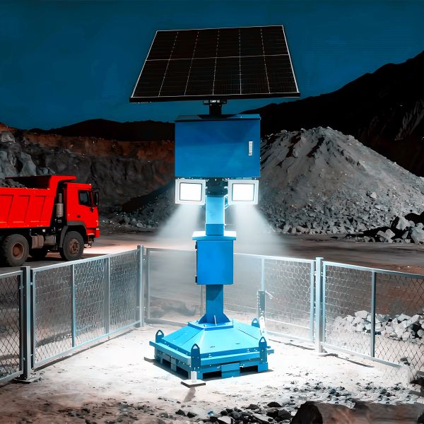 Solar Surveillance Tower Reliable Mobile Lighting Tower Parking Lots Security Solar Powered Lighting Towers