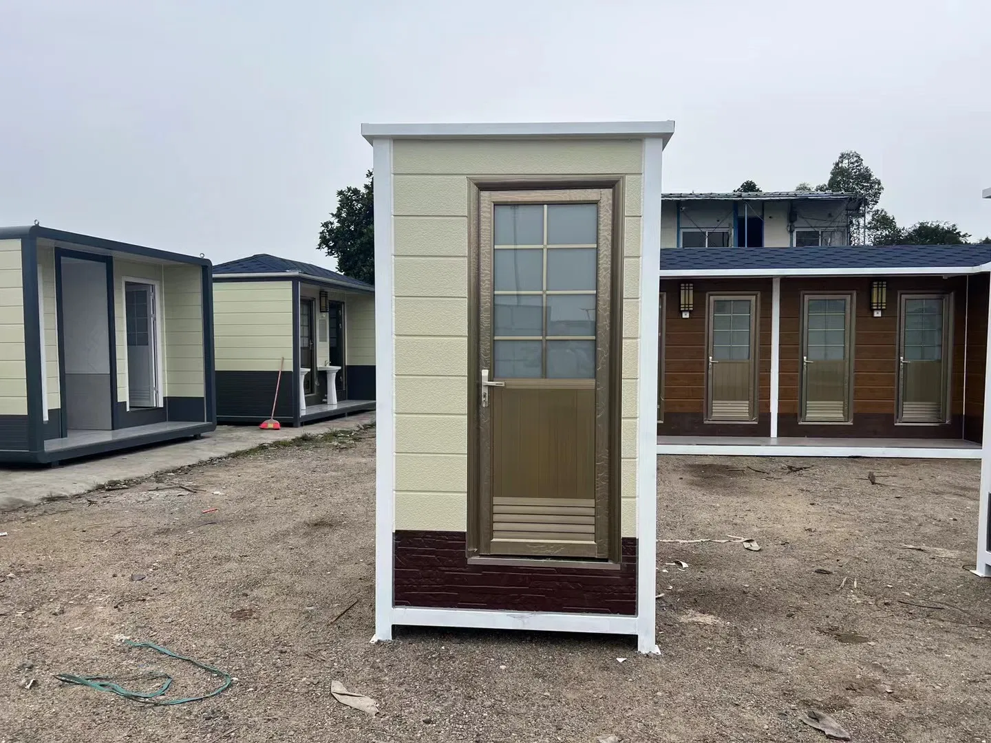 Compact portable toilet cabin designed to deliver and comfortable restroom access for construction projects outdoor exhibitions and public events