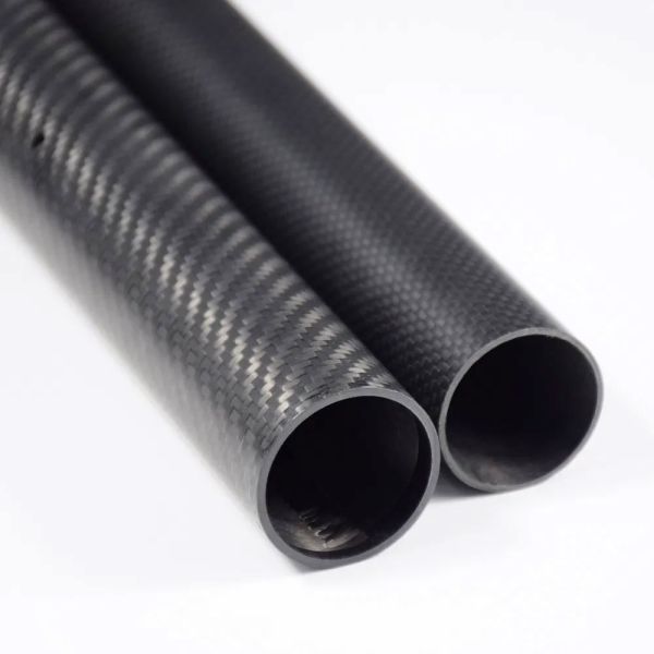 High Hardness 18mm (16mm) Woven Finish Roll Wrapped Carbon Fiber Tube with 5 - 500 mm Diameters and 0.3 - 50 mm Wall Thickness