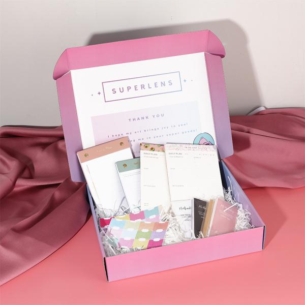 Custom E-commerce Mailer Box Set with Thank You Card Tissue Paper and Sticker Recyclable