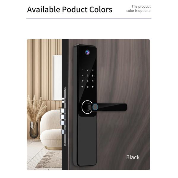 Алюминиевый Туя Умный замок отпечатков пальцев Черный Замок гостиничного номера Электронные дверные замки