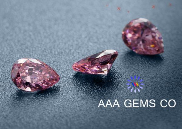 Pear Cut Pink Colored Moissanite Loose Stones Middle Size 5mm x 7mm
