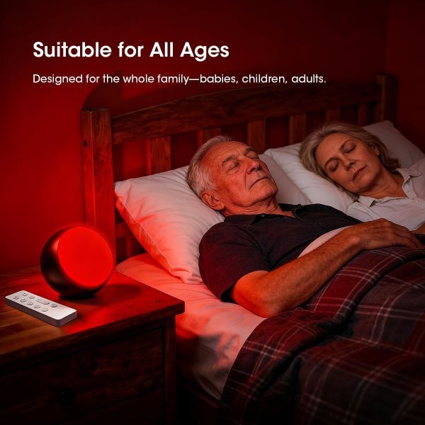 630nm Red Light Therapy Device for Deep Sleep & Relaxation with Rechargeable Battery