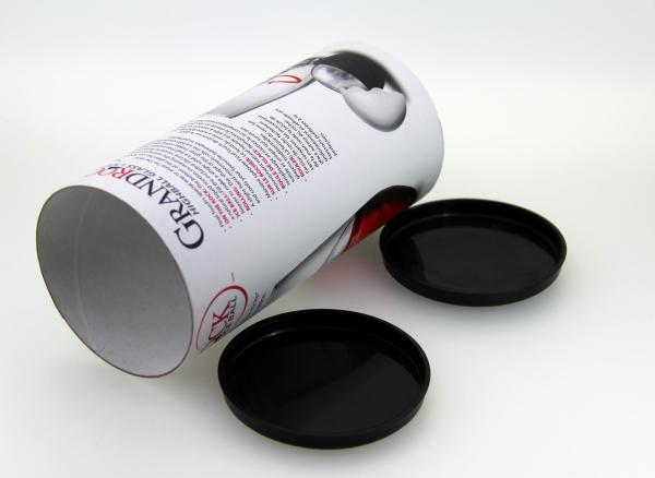 Food Grade Round Paper Cans Packaging With Black Plastic Lids For Wine Cup  Bowl