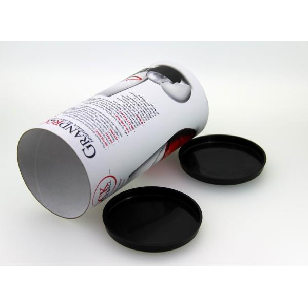 Food Grade Round Paper Cans Packaging With Black Plastic Lids For Wine Cup  Bowl