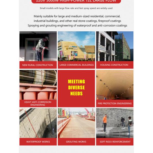 Electric Large Flow Cement Mortar Spray Machine For Exterior Wall Natural Stone