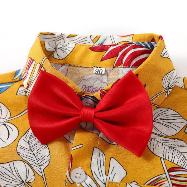 Children'S Outfit Sets Summer Boy Short Sleeved Shirt Woven Pants Suit