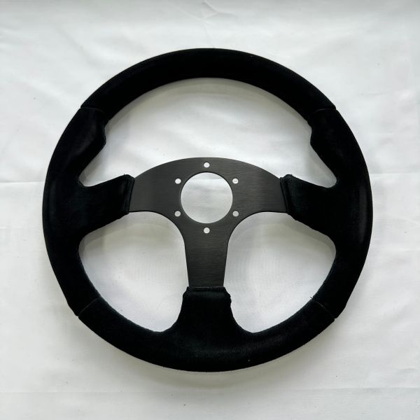 Lightweight Suede Racing Steering Wheels 6 Hole Black Suede 6061 Aluminum 350mm