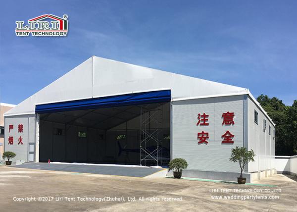 White Large Aircraft Military Hangar Tent With Rolling Door For Banquet