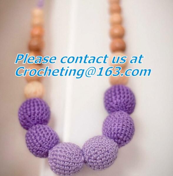 Candy Colors Crochet Round Wooden Beads Necklace For Women, baby, fashion, clothes, bead