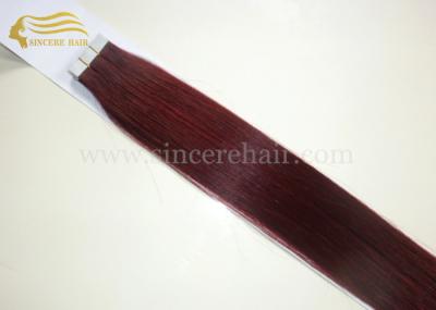 22 Inch Remy Double Drawn Tape In Hair Extensions - 55 CM #99J Seamless Tape Hair Extension 2.5 G X 20 PCS for sale