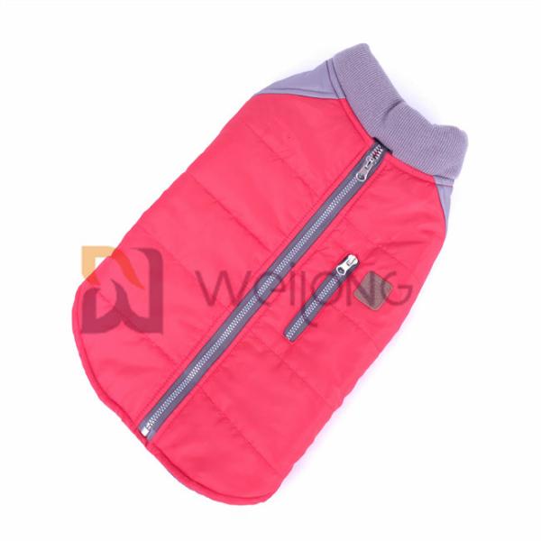 Faux Zipper Pocket Velcro Opening Pet Jacket For Dog Autumn / Winter