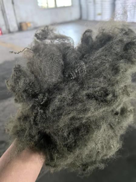 Recycled Polyester Staple Fiber 2.5D 51mm Green Coffee