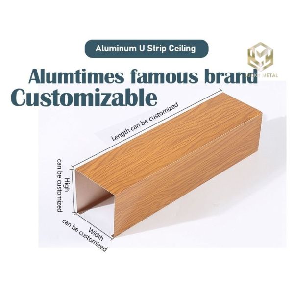 American Style Wood-Grain Aluminum Gusset Plates | Integrated Ceiling for Kitchen/Balcony Bathroom with Grid Tile Design