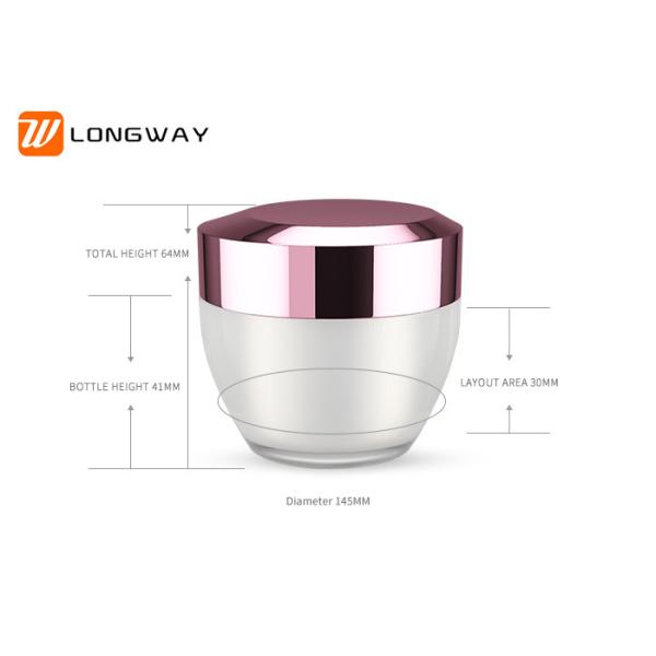Acrylic Cosmetic Jar with Rose Gold Cap for Facial Cream Jar Packing