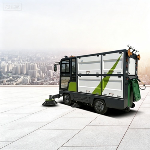 Ride‑on Industrial Electric Road Sweeper for Street Debris Collection & Road Cleaning