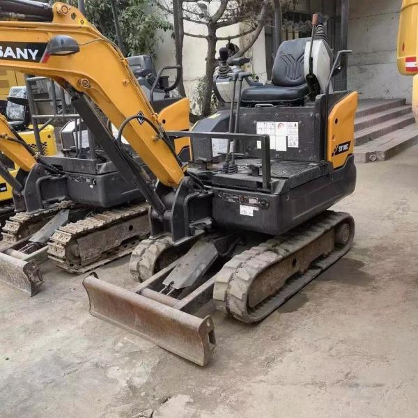 10.3KW Sany SY16C 1.6Ton Mini Excavator With Rubber Tire And Original Hydraulic Pump