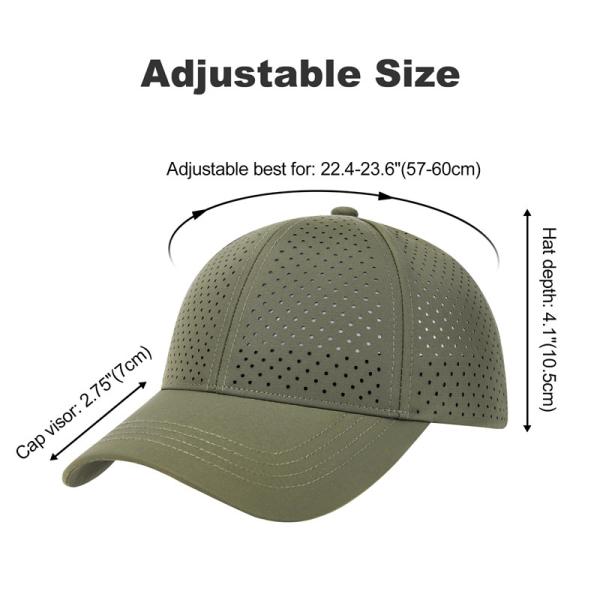 Casquettes de golf perforées 6 panneaux personnalisées en gros avec découpe laser, chapeau de golf unisexe à logo personnalisé, casquette de baseball en maille