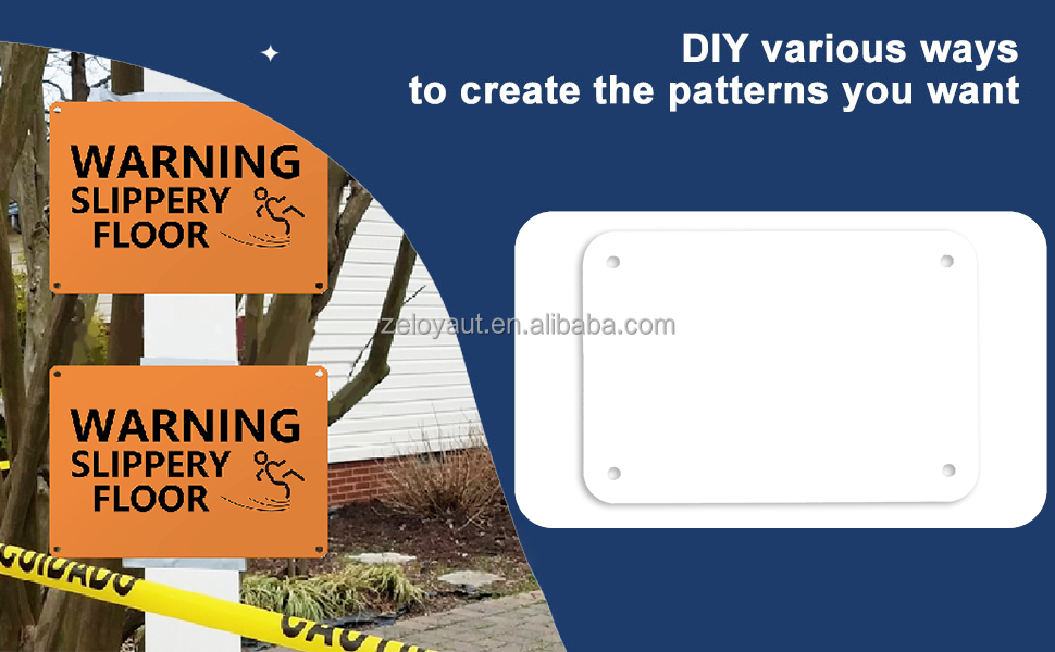 ZELOYAUT Sublimation Blanks Aluminum Street Signs 4 Holes 0.45mm 0.65mm Open Size Customization Sublimable Aluminum Sheets
