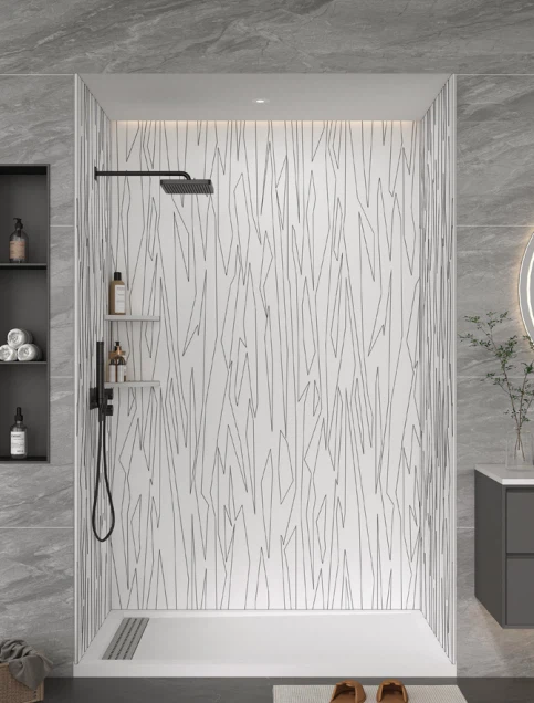 Abstract solid surface shower panels Non Porous Wall tub surround panels Slab