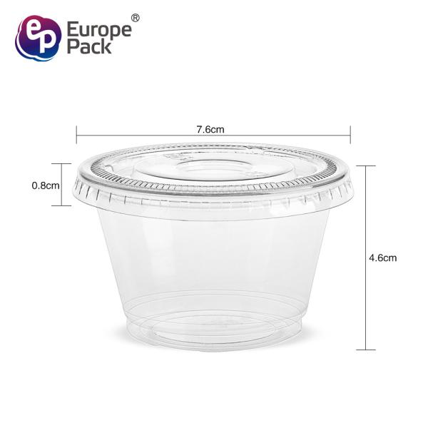 New products eco friendly transparent 120ml PET pudding cup with flat lid