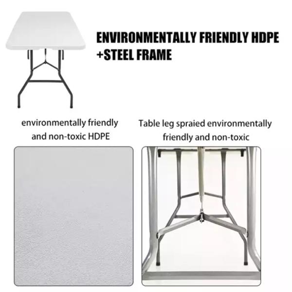Convenient and Versatile Plastic Metal Folding Picnic Dining Table for Event Banquet