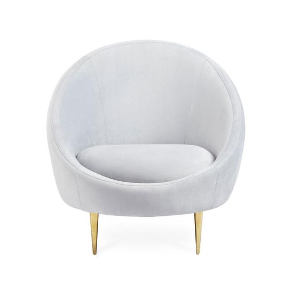 Hot sale round upholstery lounge chairs, popular velvet stainless steel design for wedding event