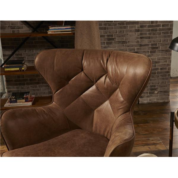 Industrial Unique Top Grian Leather Leisure Chair With Steel Frame