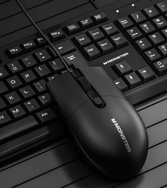 ROHS Mechanical Keyboard Mouse Black USB Connect Rgb Monster KM2