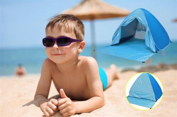Tendas de acampamento ao ar livre Tenda de praia automática pop up tamanho mais Prata revestida 190T Poliéster 165 * 200 * 130cm à prova de sol com UV 50