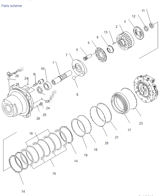 Travel Motor Ass'y For KOMATSU PC1250-7 PC1250-8 PC1250LC-7 PC1250LC-8 PC1250-8R Excavator Parts 21N-60-34100 Hydraulic Transmission Motor 