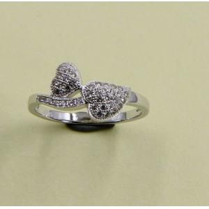 Сердечный лист CZ AAA Складируемое кольцо 925 Стерлинговое серебро CZ Кольца груша / овальный / круглый / шевроневый / Сердечный рез CZ Кольцо из драгоценного камня