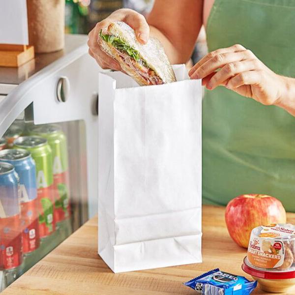 SOS Flat Customized Logo Fast Food Takeout Bag Kraft Paper Bag Sandwich Bread Packaging BAGS