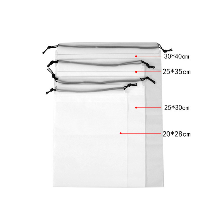 Сумка строки нижнего белья пластиковая, сумки Drawstring винила ясности CPE