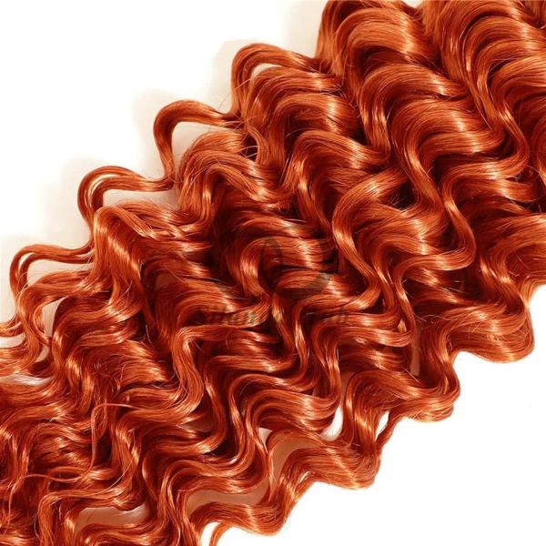 Ginger Orange Deep Wave Remy Human Hair Bundles Sew In Weave Bundles Brazilian Bundle Deals