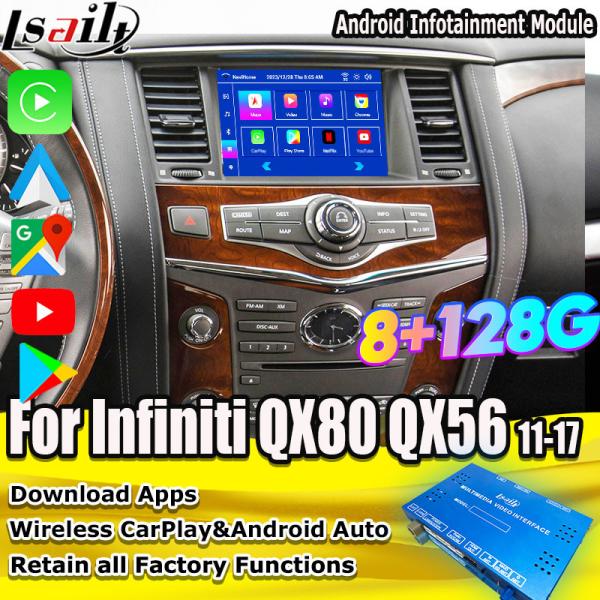 8G Android Infotainment Module para Infiniti QX80 QX56 Nissan Patrol 20100-2021 Interface sem fio CarPlay, YouTube