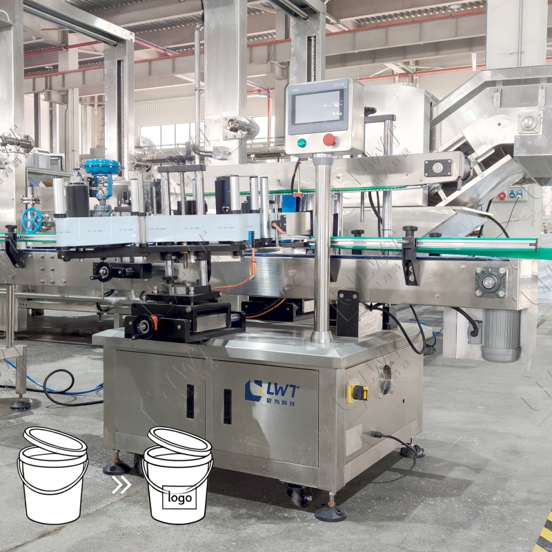 LWT High Speed 15 Pails/Min Plastic Bucket Powder Filling Machine Line with Automatic Bucket Dropper Labeler System