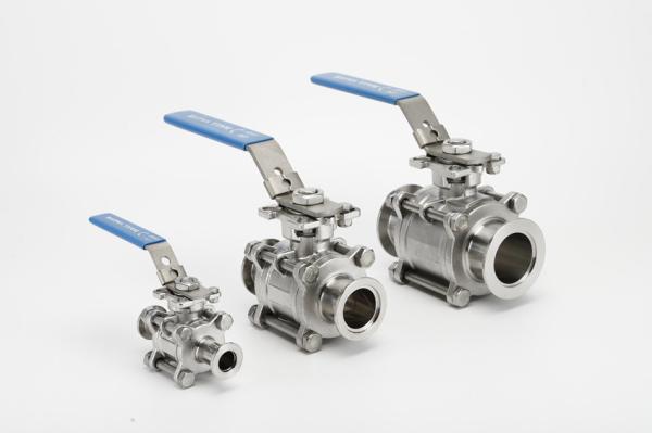 SS316L Sanitary ISO Vacuum Fittings  , Stainless Steel 3PC Ball Valve