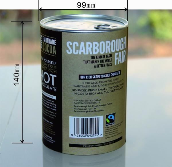 A prova EZ do ar abre as latas compostas de papel do arroz recicl o círculo, empacotamento do tubo do presente