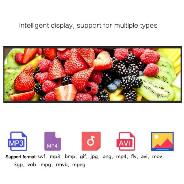 Supermarket Stretched Bar 50 Inch Digital Signage LCD Display