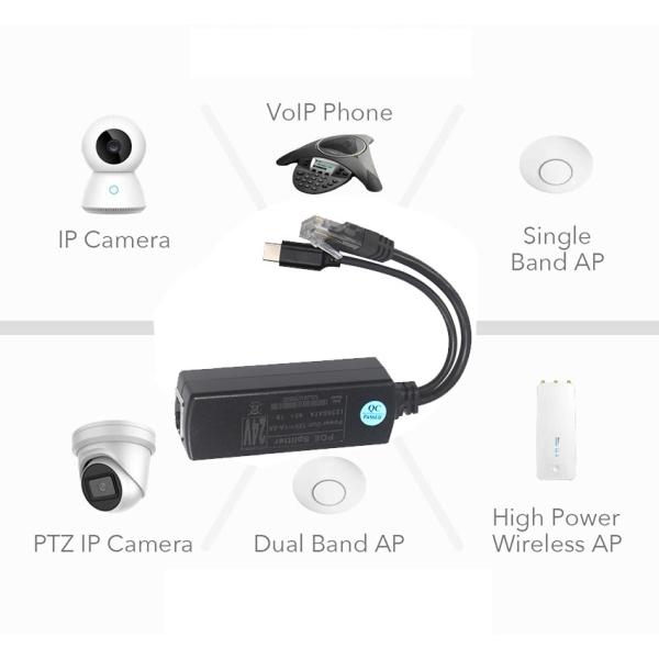 IEEE802.3af POE Splitter 12V 24V 48V Power Over Ethernet Adapter