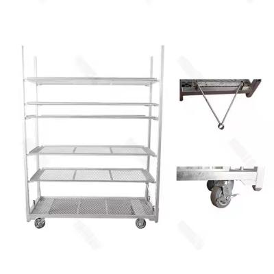 50kg Load Metal Flower Trolley With Basket Easy Durable Transporting