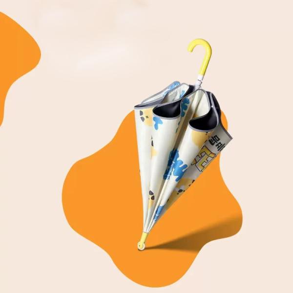 Cute Cartoon Children's Umbrella with Long Handle and Automatic Roller Skating Feature