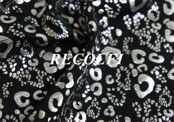 Silver Leopard Lycra Spandex Gym Leggings Repreve Fiber Weft Knitted Plain Dye