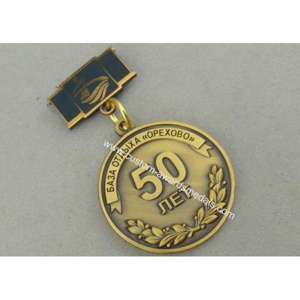 Zinc Alloy Custom Awards Medals Die Costing Antique Gold Double Side 3D Military