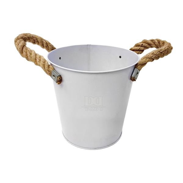 DADI White Tinplate Metal Popcorn Bucket Silkscreen Large Popcorn Tins