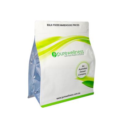 Embalagem de alimentos de fundo plano impressa sob medida Saco recolocável Saco de apoio Saco de papel alumínio Saco Mylar